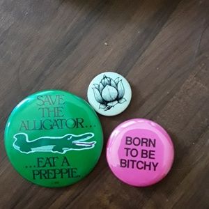 Novelty badges.